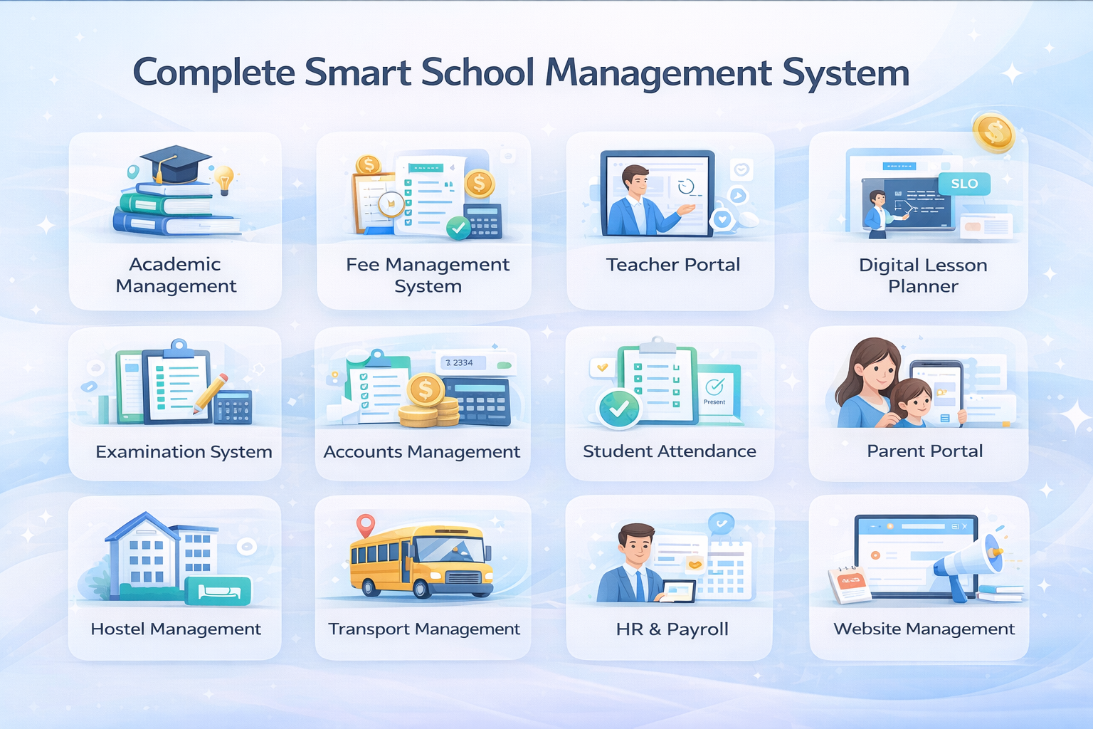 Smart School Management System illustration